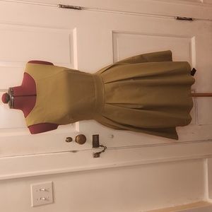 Medium fit and flare army green dress